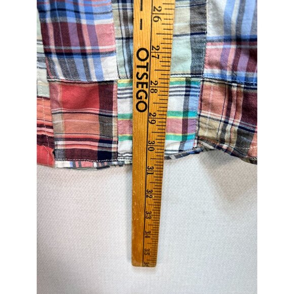 Lands' End Mens Button Down Shirt Summer Size XL Multi Patchwork Traditional Fit - Picture 10 of 13